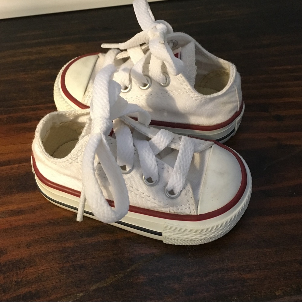 White Converse toddler size 2